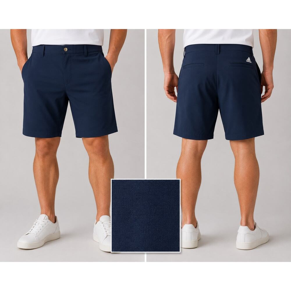 Adidas Golf Navy Blue Shorts Men’s Size 36 Performance Flat Front Lightweight